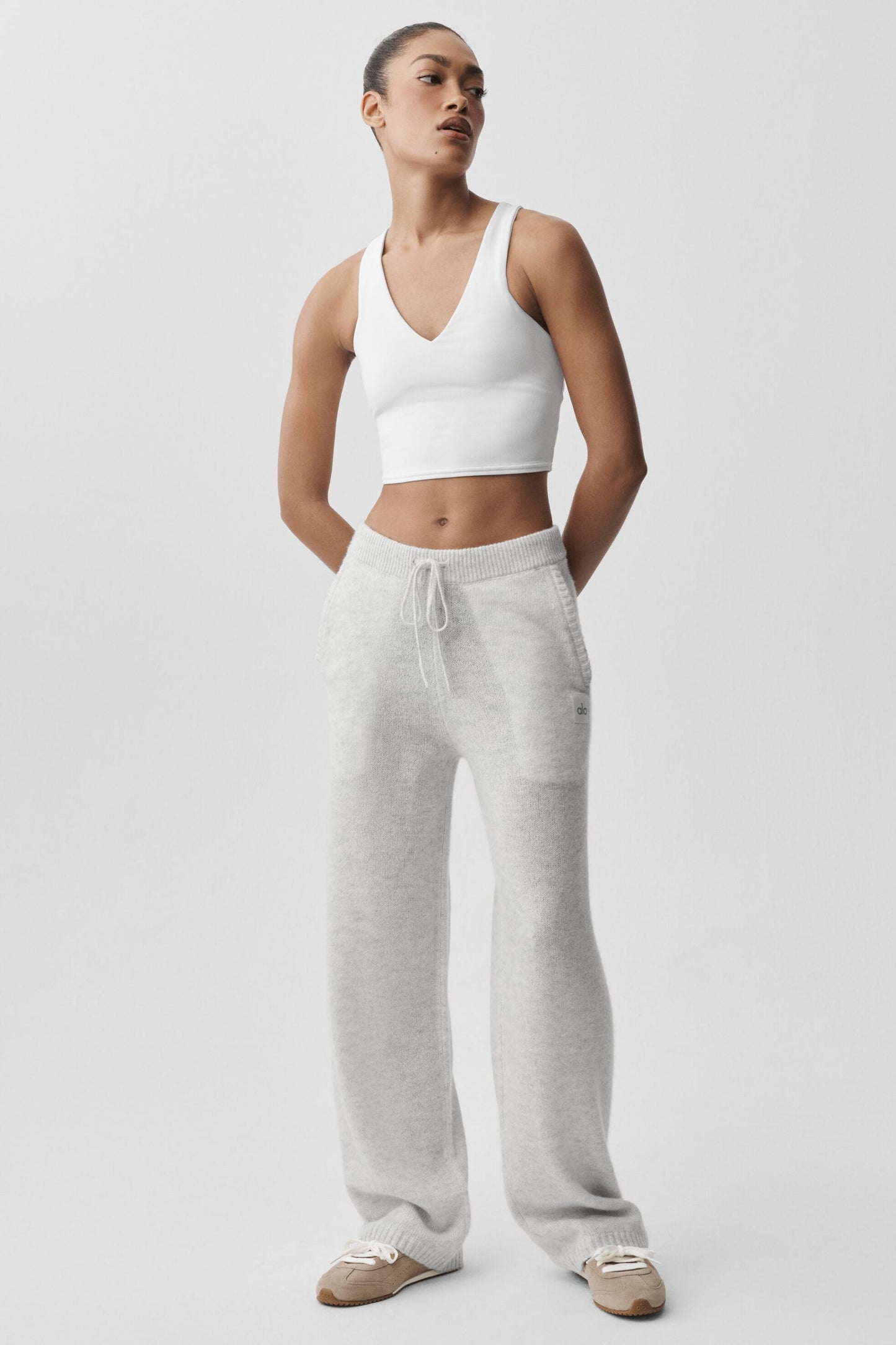 Wool Cashmere New Class Sweatpant - White Heather