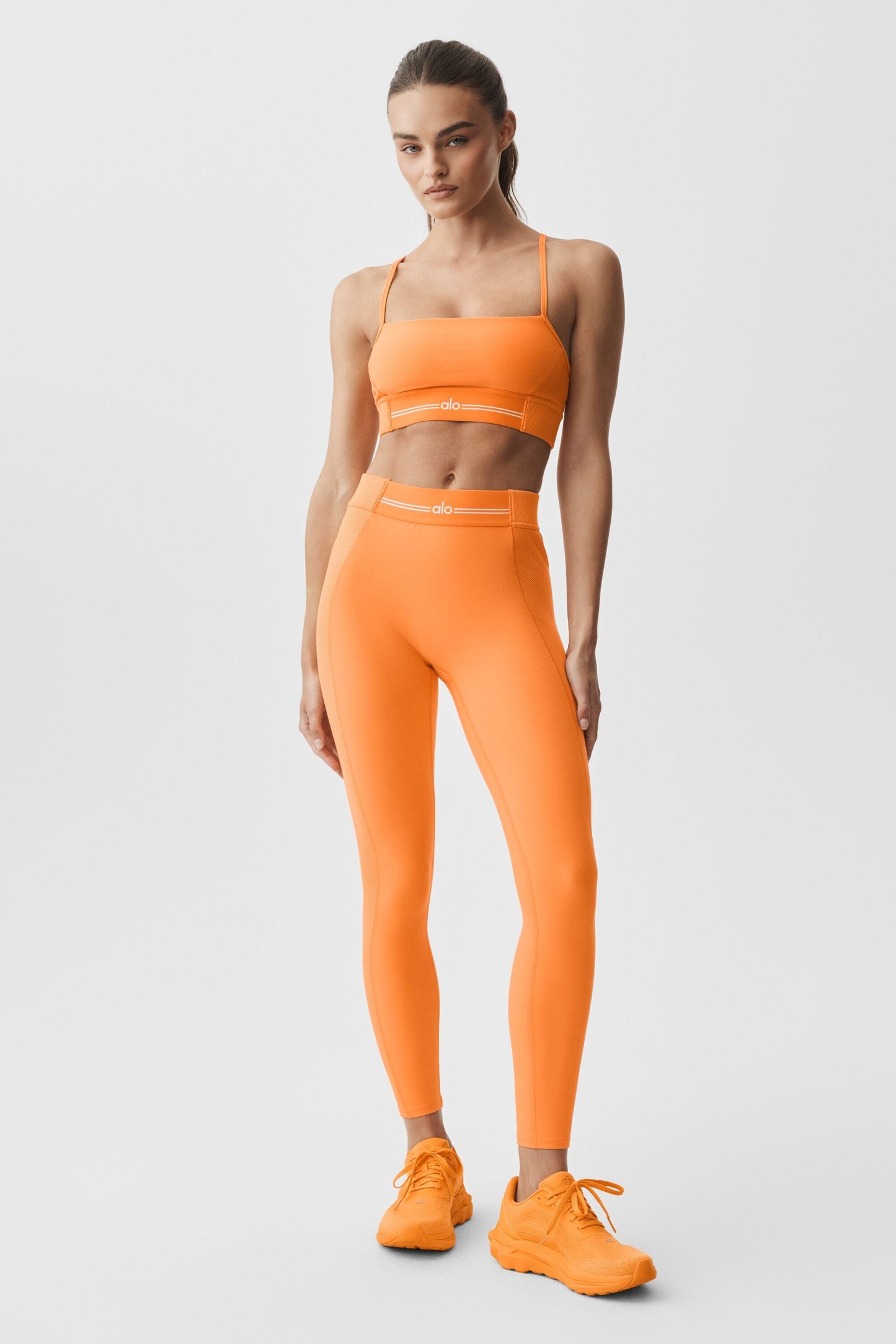 Alosoft High-Waist 7/8 Relay Legging - Satsuma Breeze/White