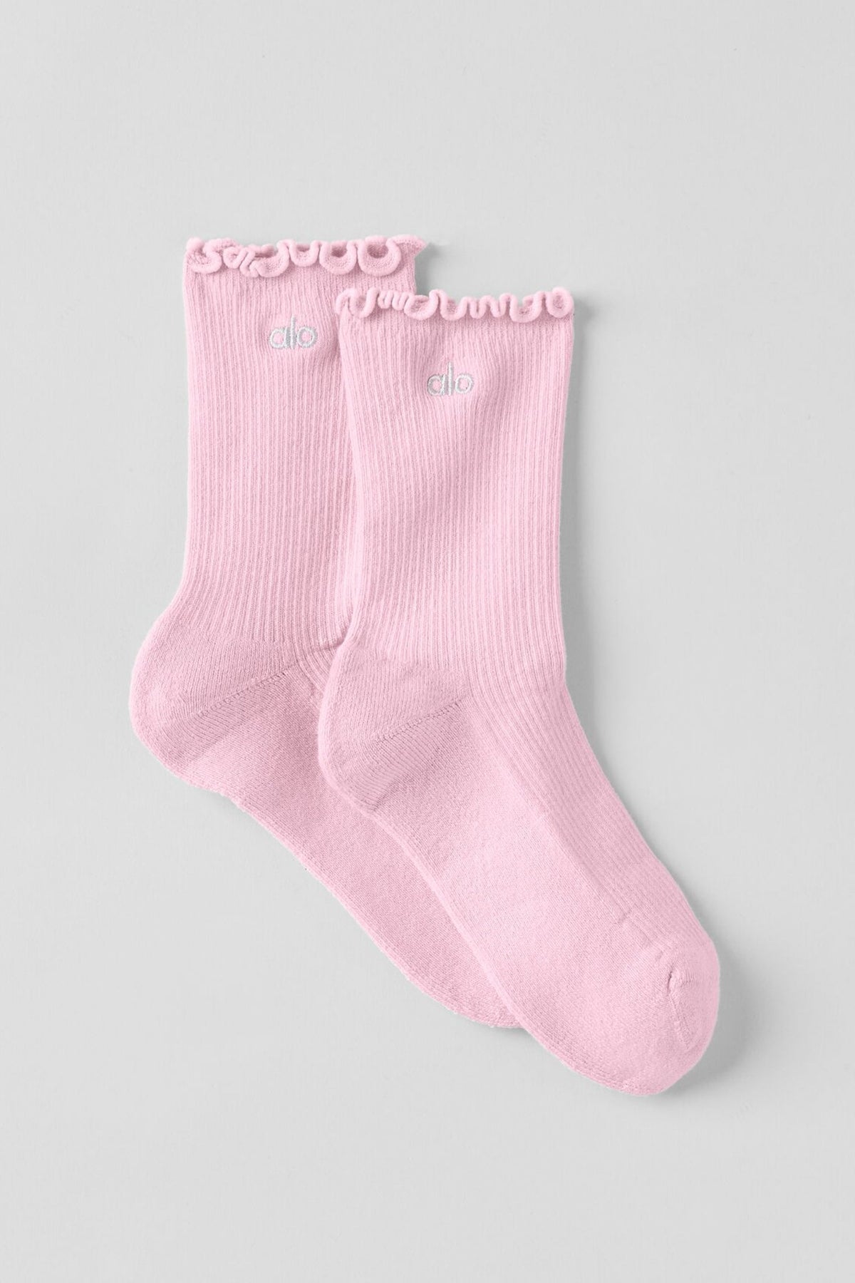 Women's Lettuce Edge Sock - Pink Marshmallow