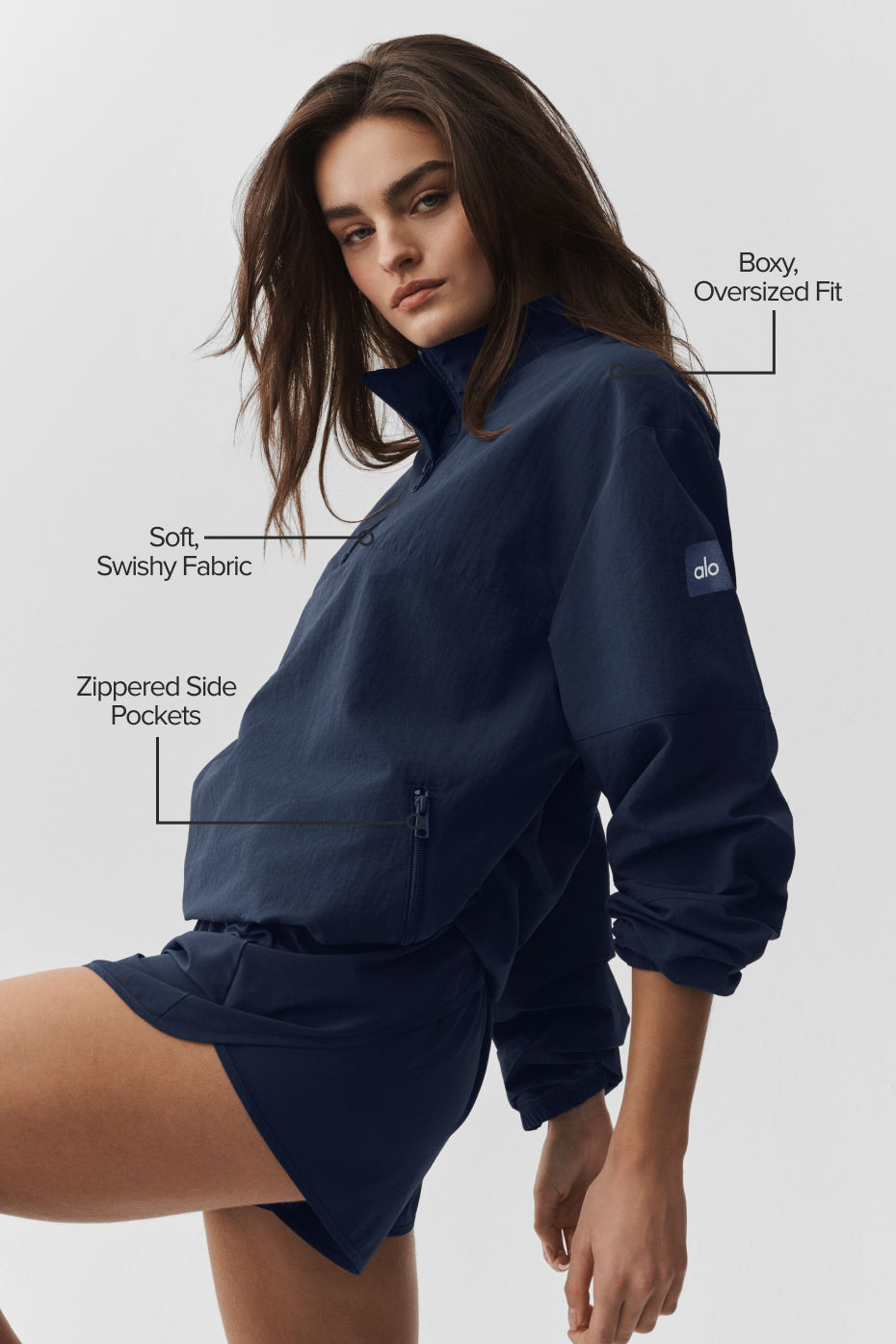 Light Weight Takeaway Track Pullover - Navy