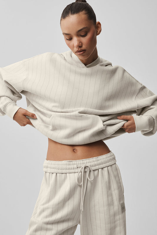 Pinstripe Hoodie - Bone Pinstripe