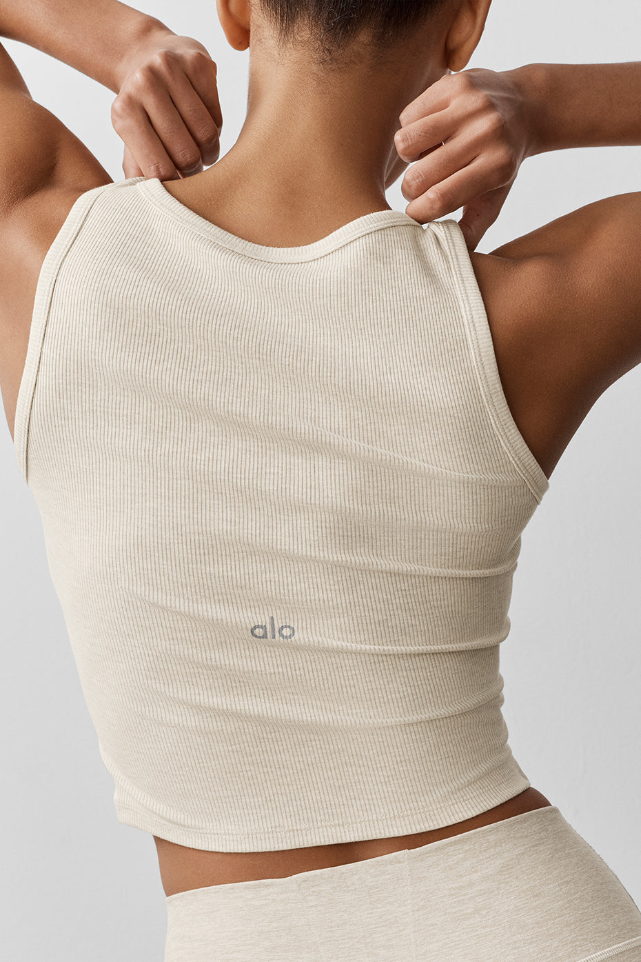 Ribbed Modal Henley Tank - Oatmeal Heather