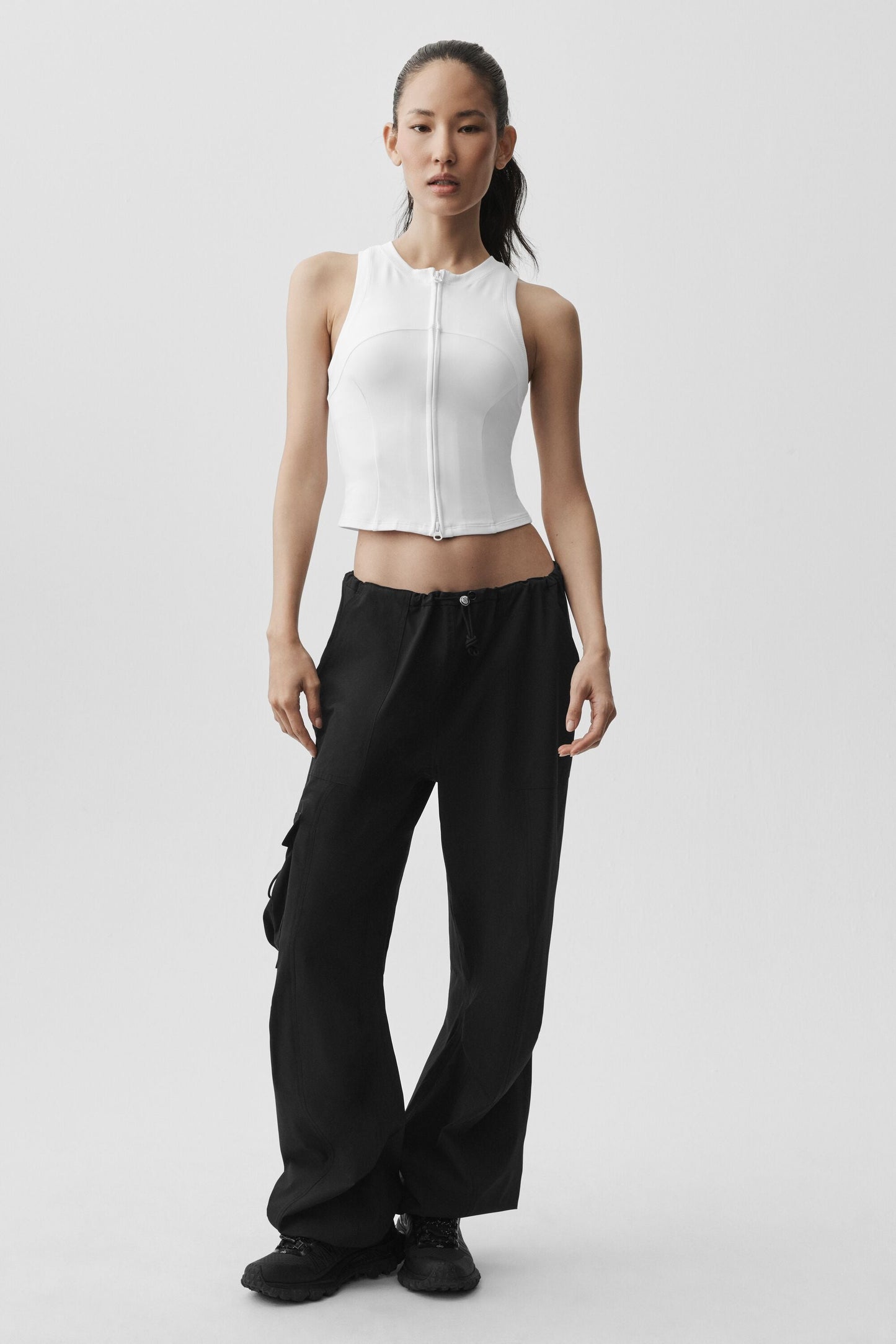 Alosoft Level Up Full Zip Tank - White