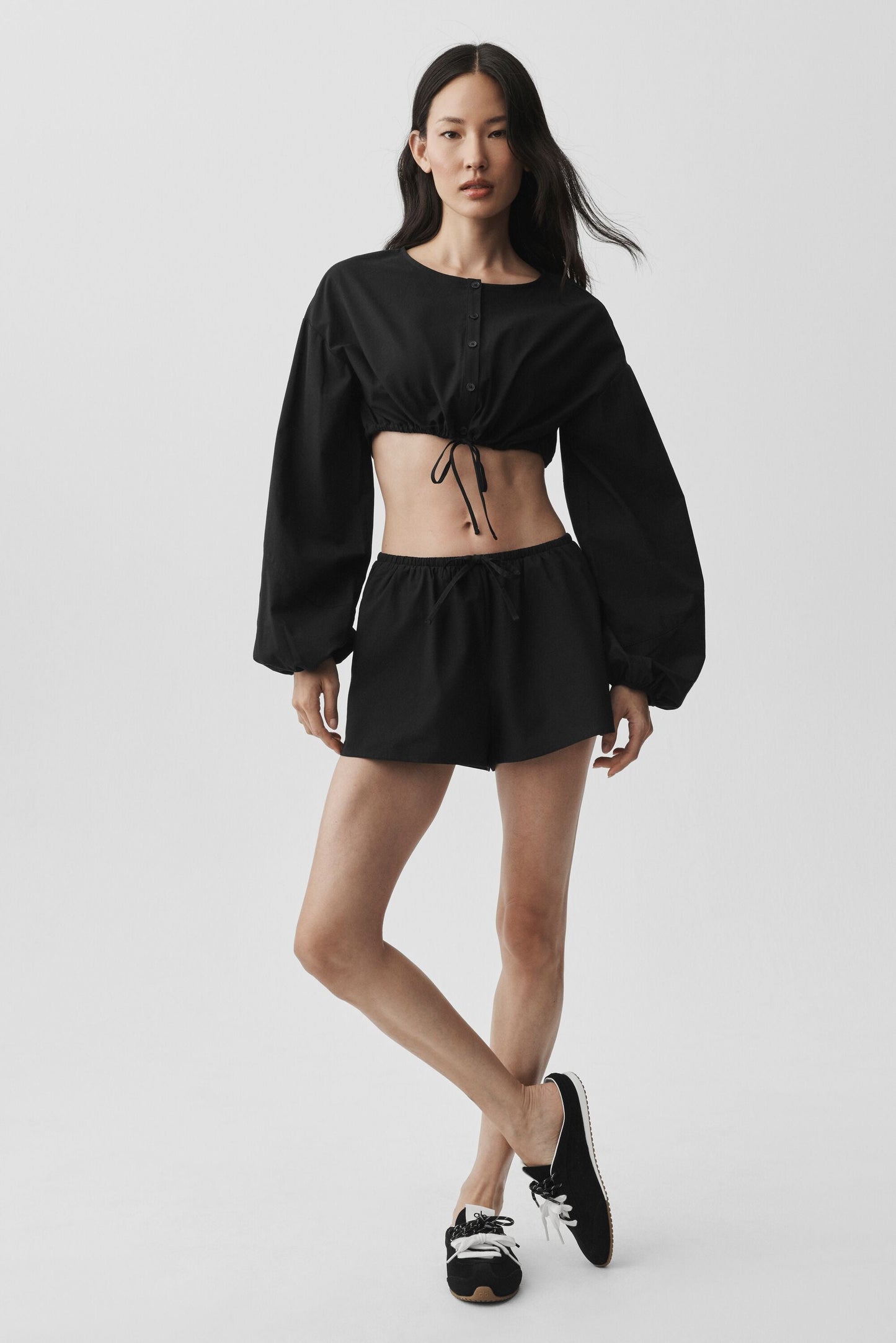 Cotton Cropped Real Deal Long Sleeve - Black