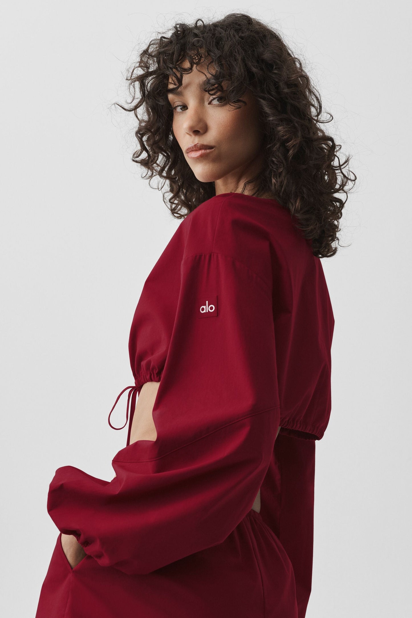 Cotton Cropped Real Deal Long Sleeve - Summer Romance Red