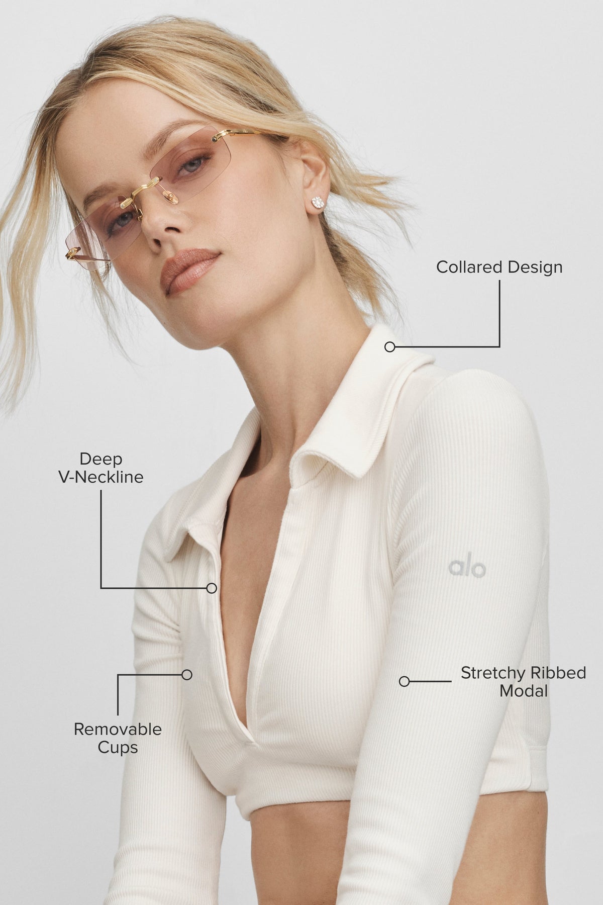 In It To Win It Long Sleeve Bra - Ivory