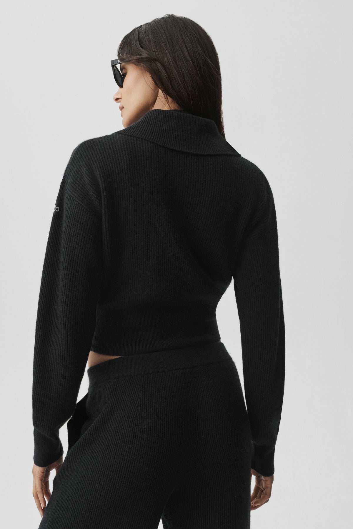 Cashmere Wool Harmony Full Zip Jacket - Black