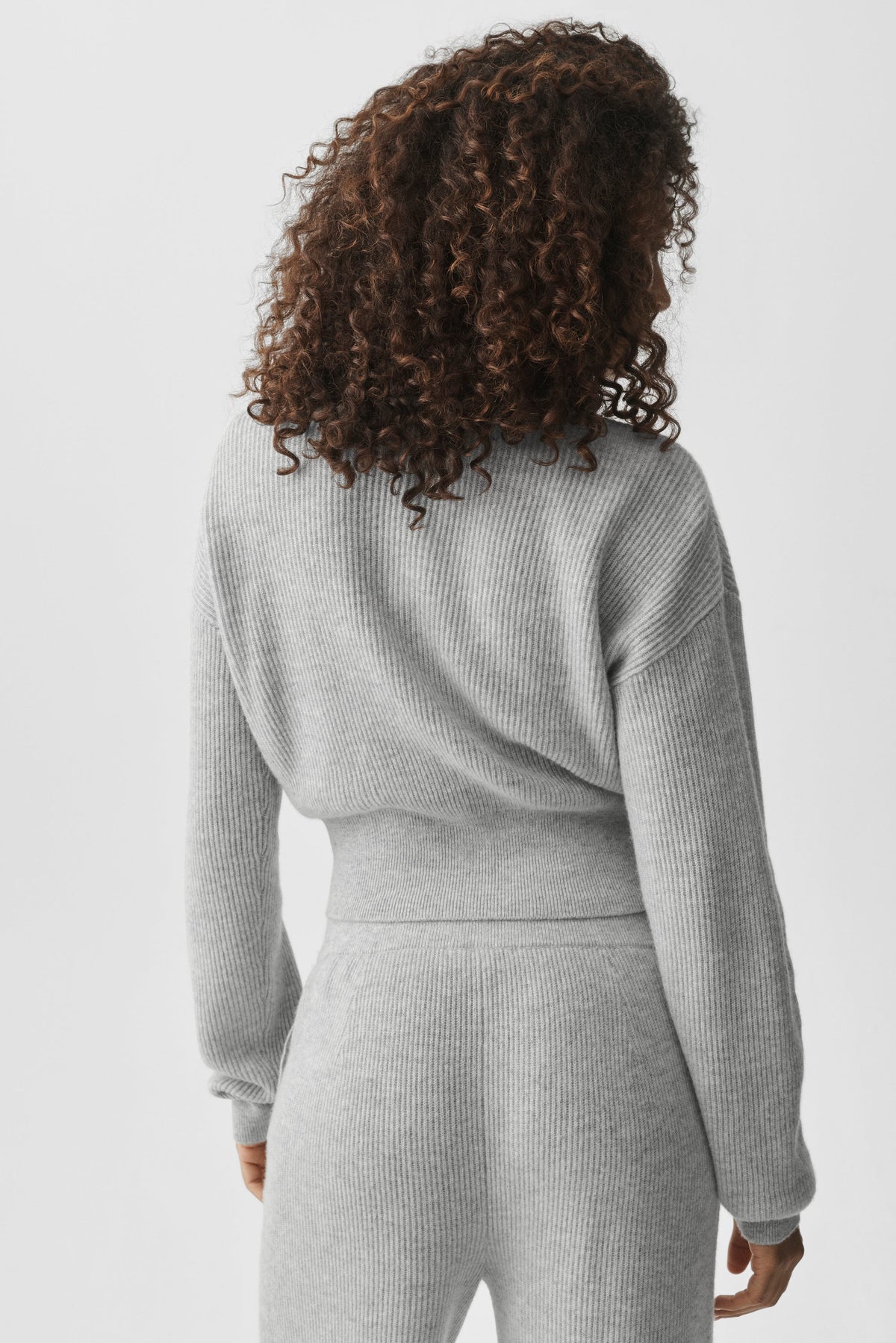 Cashmere Wool Harmony Full Zip Jacket - Athletic Heather Grey