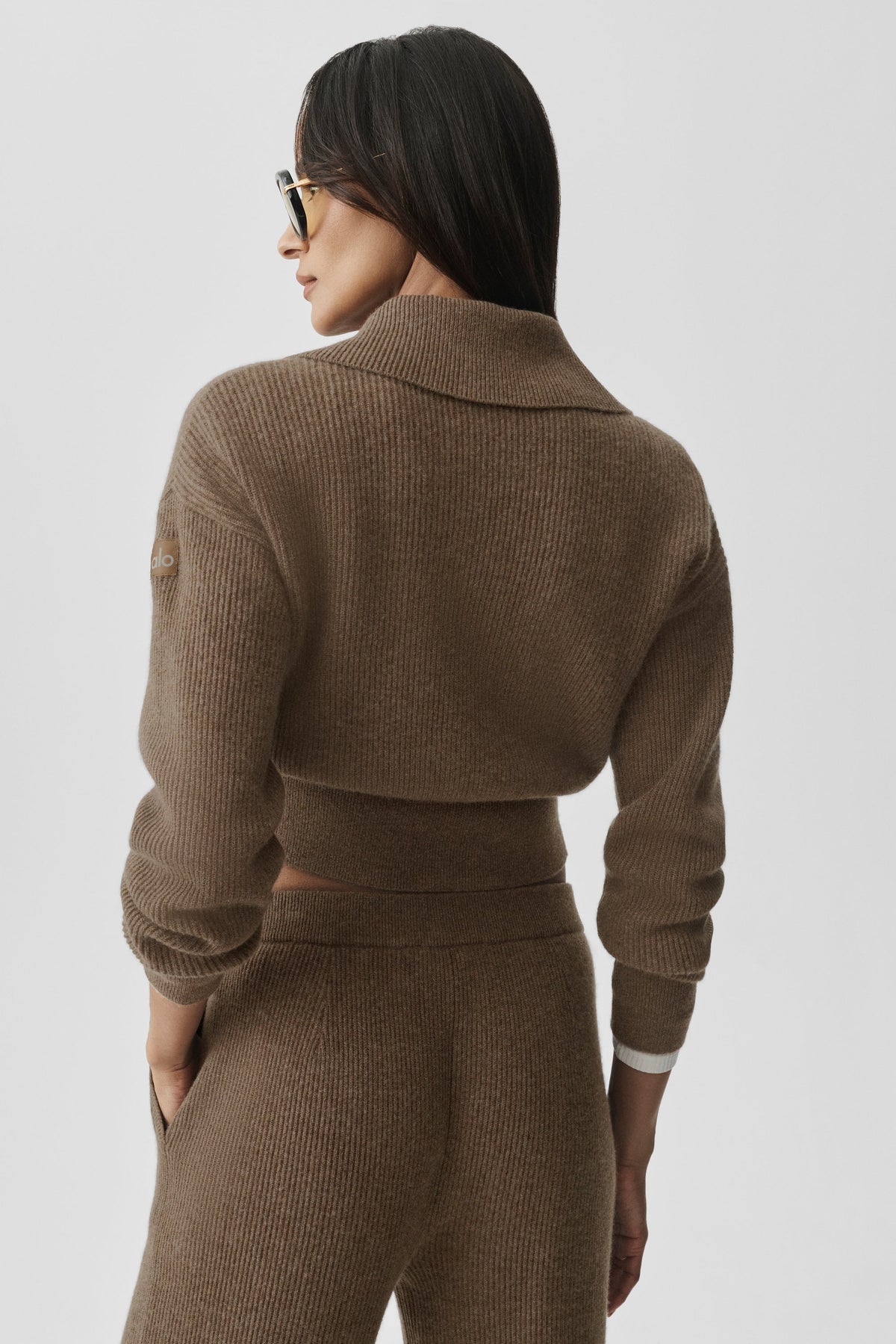 Cashmere Wool Harmony Full Zip Jacket - Java Brown Heather