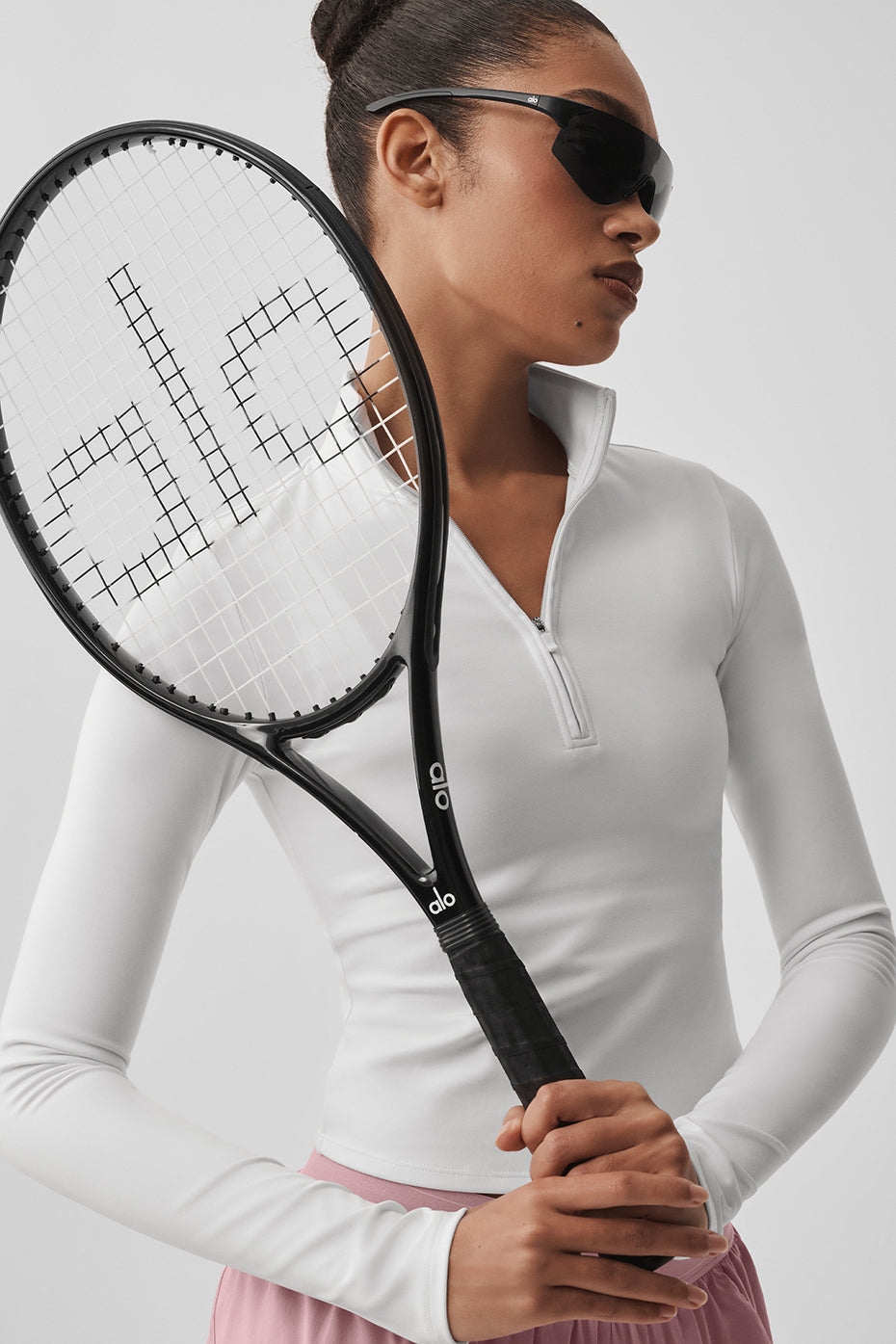 ALO Softsculpt Precision 1/4 Zip Long Sleeve - White