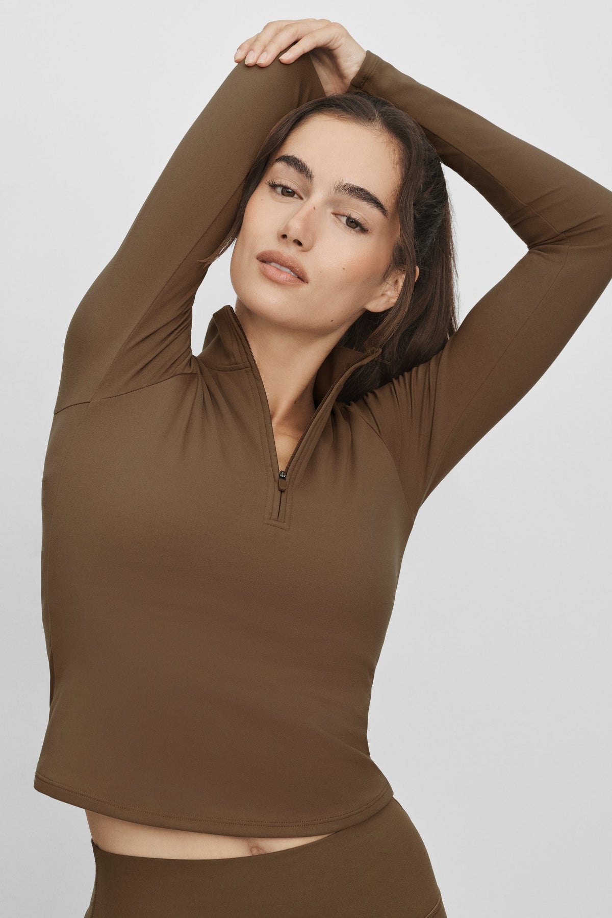 ALO Softsculpt Precision 1/4 Zip Long Sleeve - Java Brown