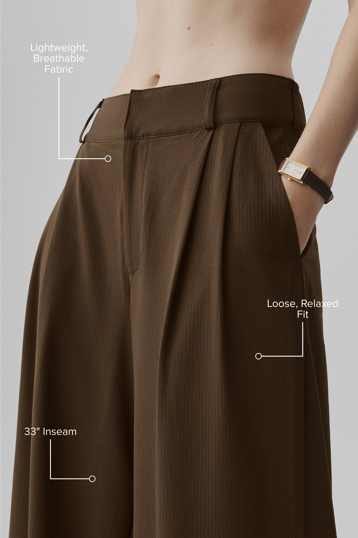 High-Waist Dreamscape Trouser (Long) - Espresso