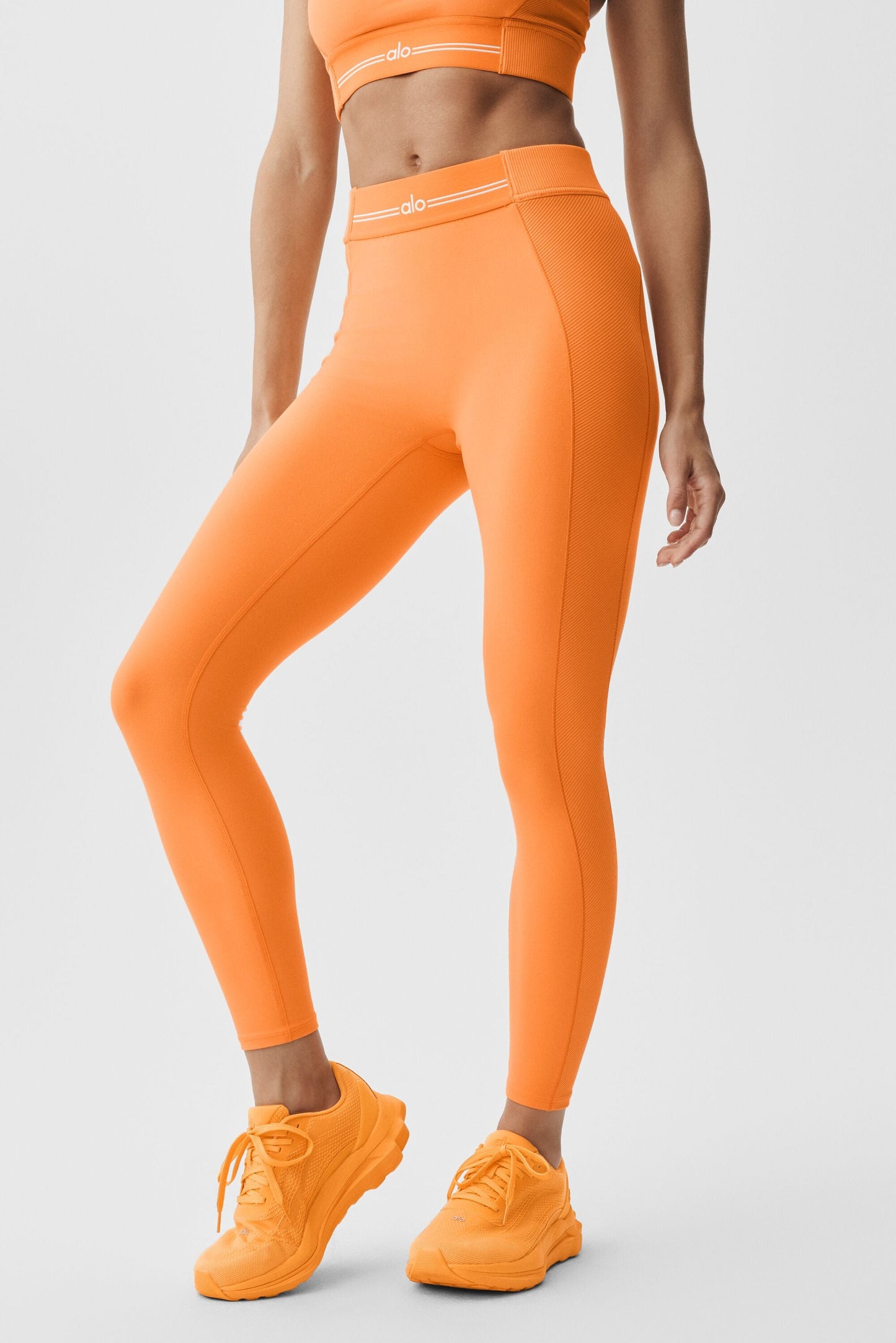 Alosoft High-Waist 7/8 Relay Legging - Satsuma Breeze/White