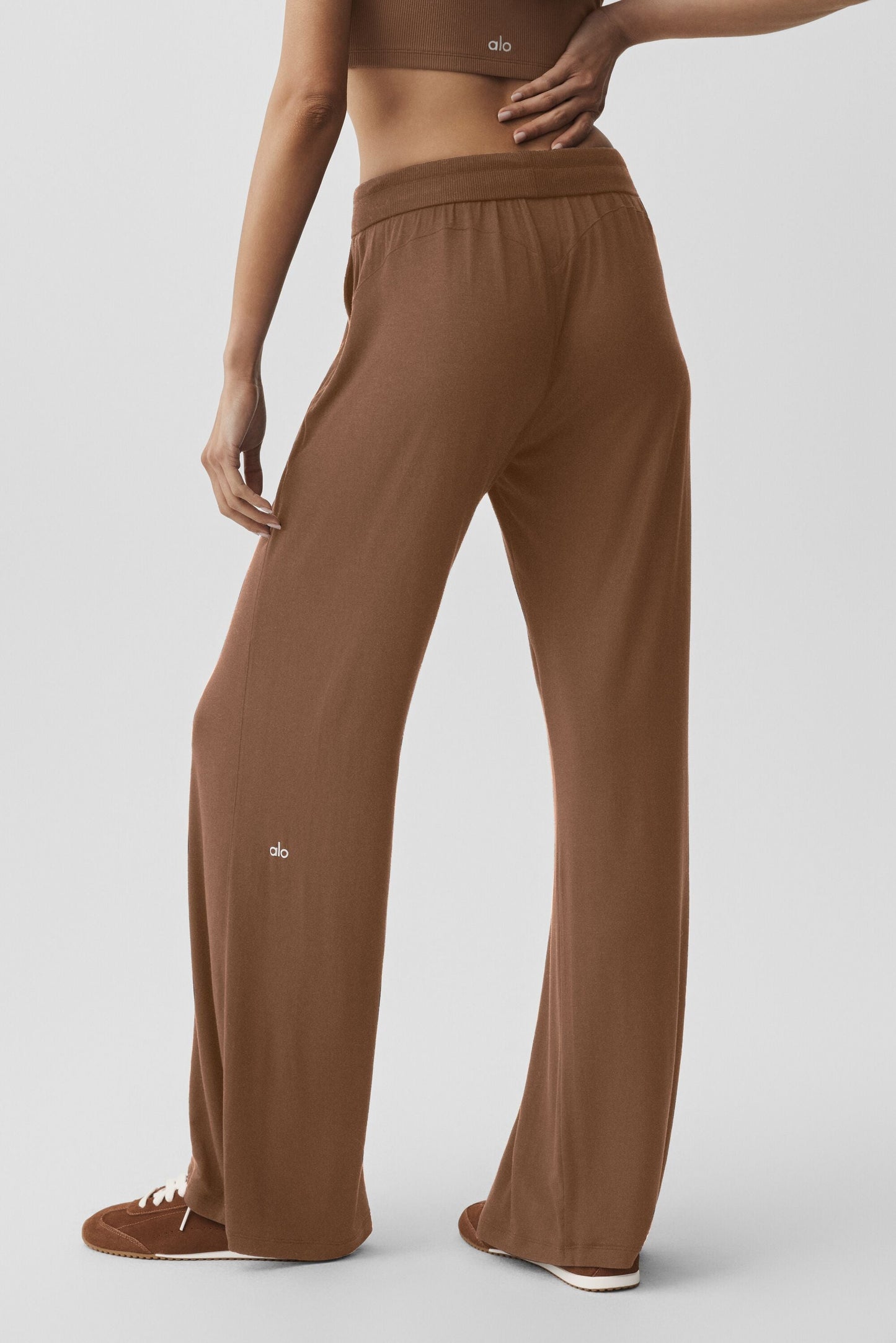 Semi-Sheer Delicate Lounge Flare Pant (Regular) - Sun Kissed Brown