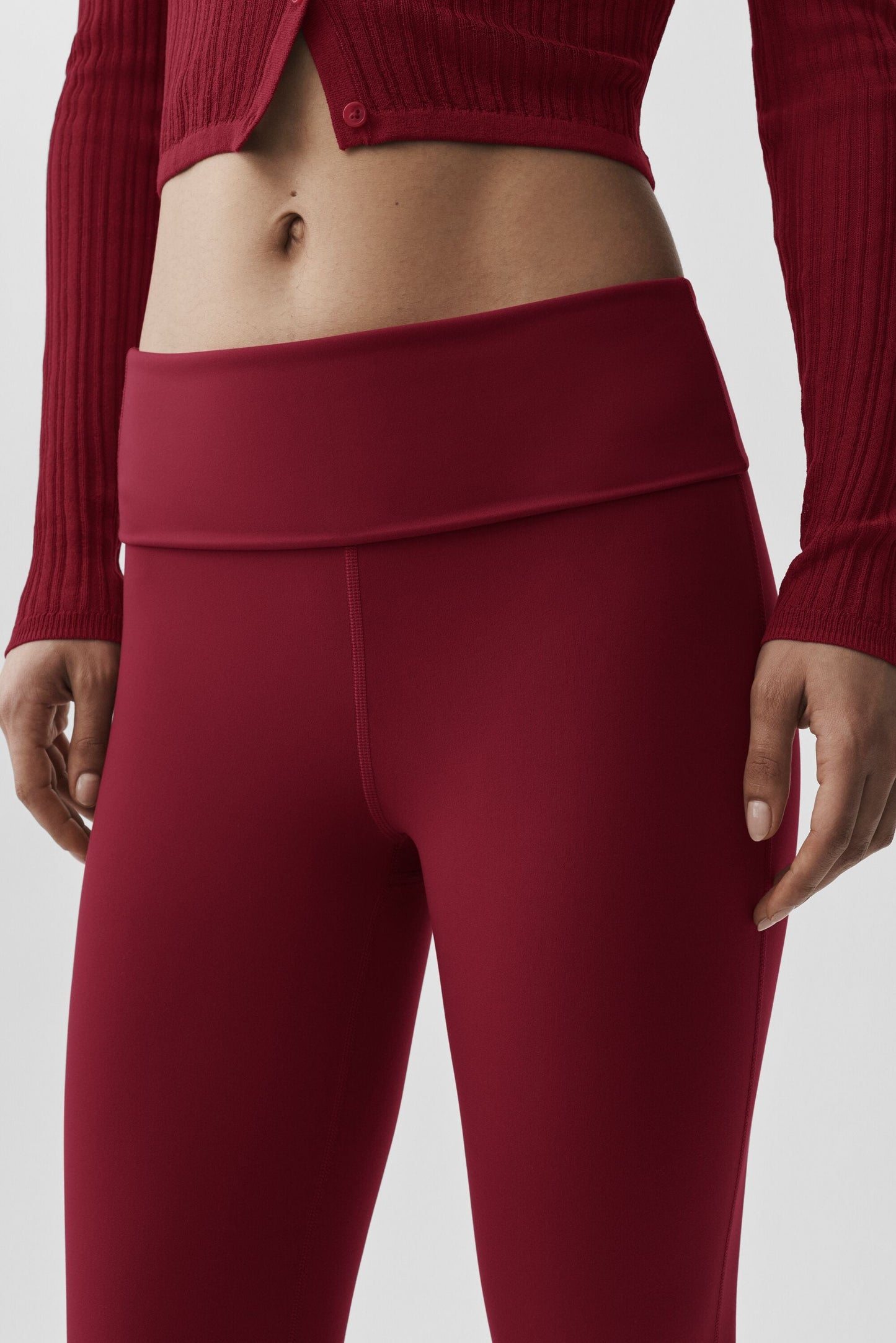 ALO Softsculpt 7/8 Foldover Flare Legging - Summer Romance Red