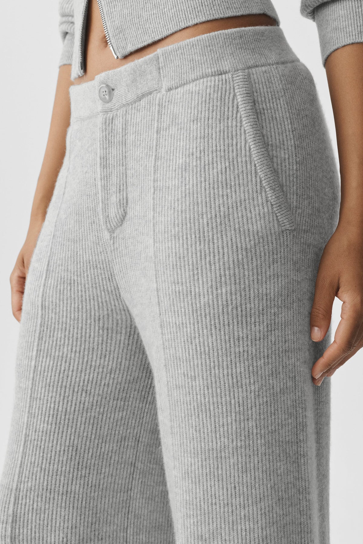 Cashmere Wool Low-Rise Harmony Trouser (Long) - Athletic Heather Grey