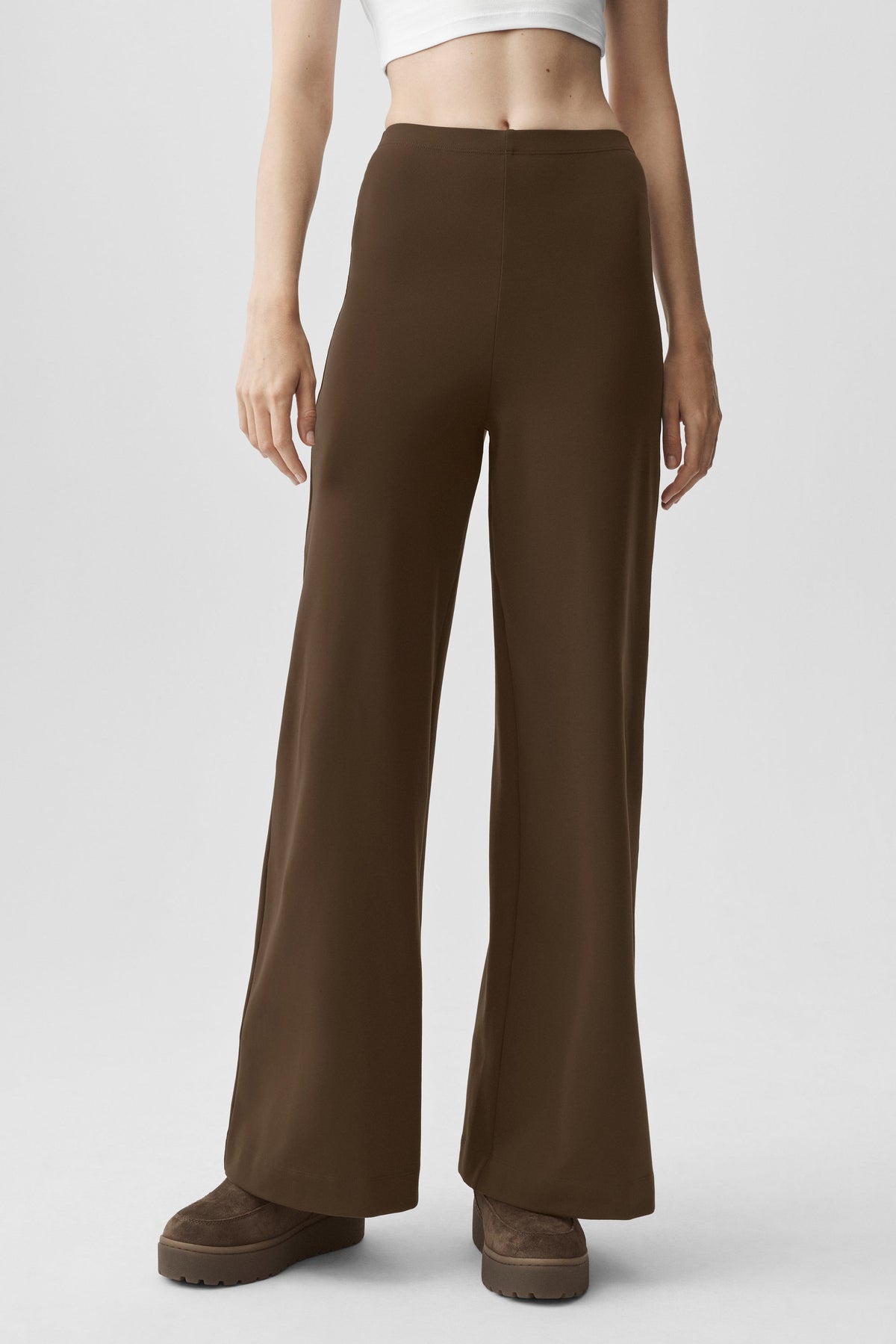 Airbrush High-Waist Wide Leg Pant (Long) - Espresso