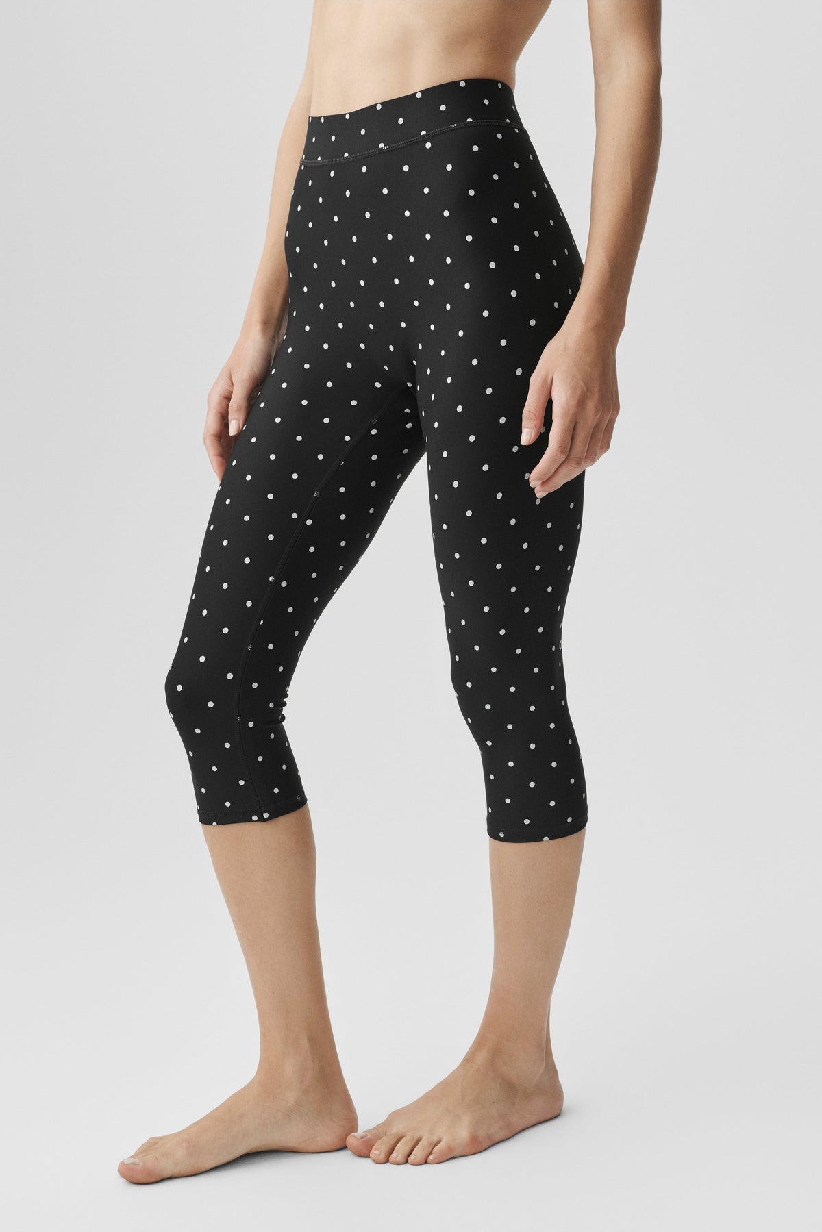 Airlift Polka Dot High-Waist Iconic 90's Capri - Black/White
