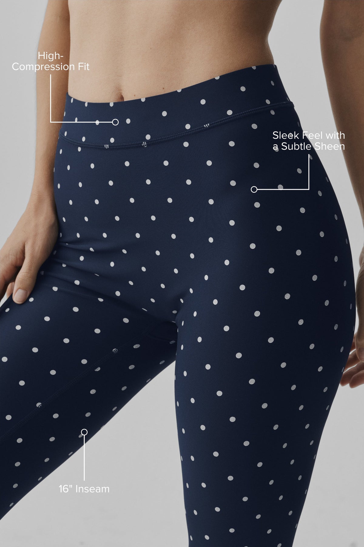 Airlift Polka Dot High-Waist Iconic 90's Capri - Navy/White