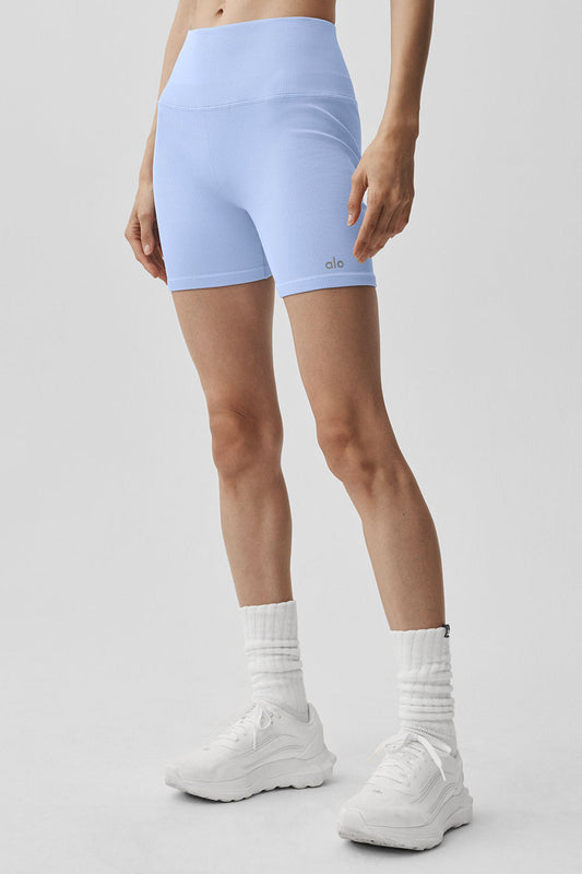 5" Seamless Ribbed Favorite Short - Light Provence Blue