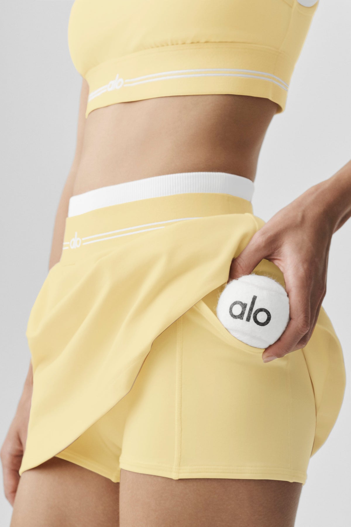 Airbrush Better Together Tennis Skirt - Warm Butter/White