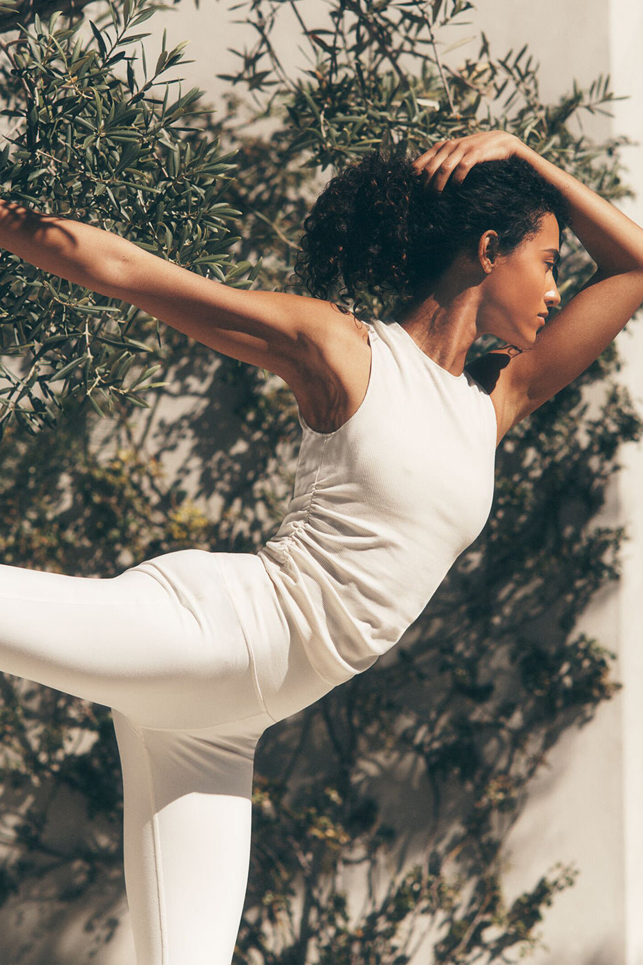 Ribbed En Pointe Tank - Ivory