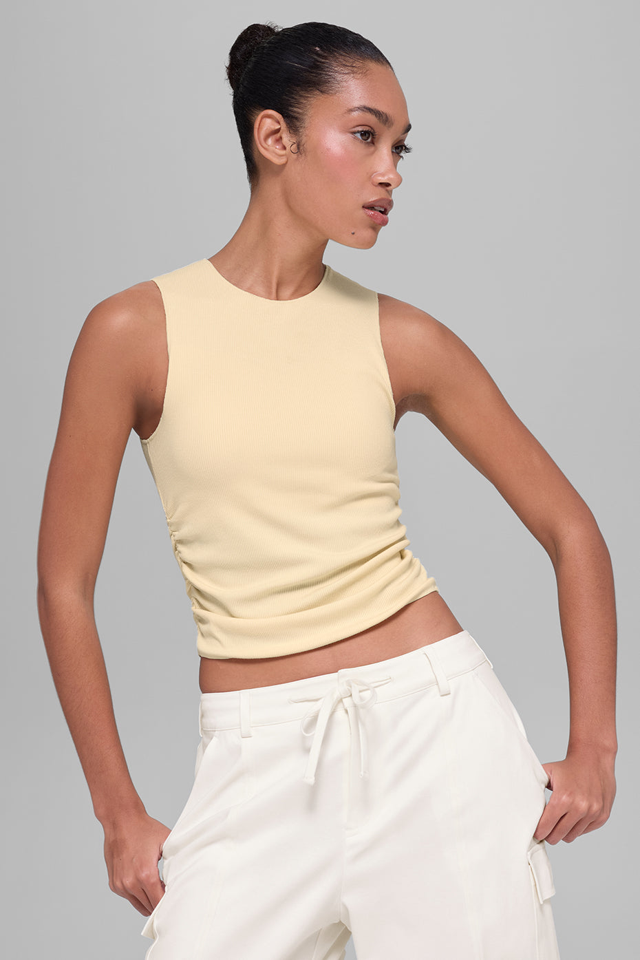 Ribbed En Pointe Tank - Candlelight Yellow