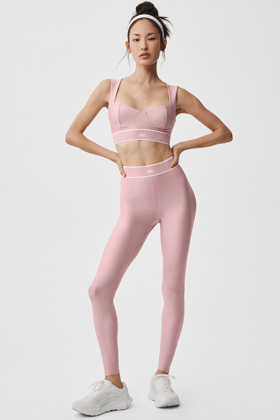 Airlift Alignment Bra - Vintage Pink/White