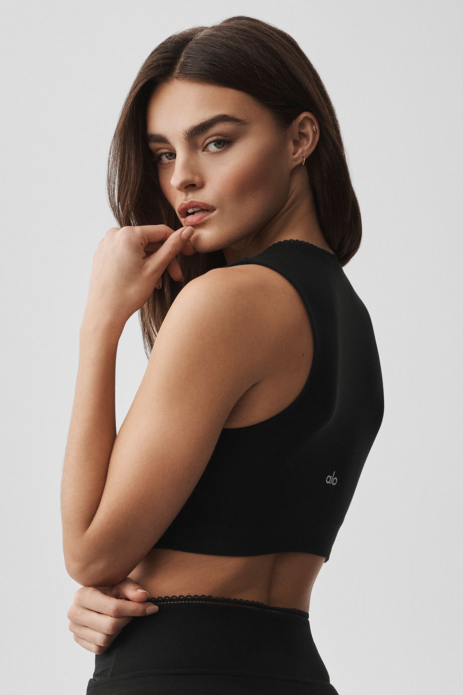 Alosoft Affection V-Neck Bra Tank - Black